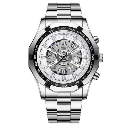 BINBONG Business Men's Watches Waterproof Calendar Luminous Fashion Quartz Watch For Man Stainless Steel Male Clock Reloj Hombre