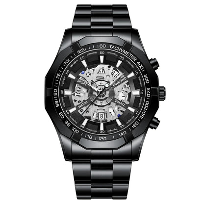 BINBONG Business Men's Watches Waterproof Calendar Luminous Fashion Quartz Watch For Man Stainless Steel Male Clock Reloj Hombre